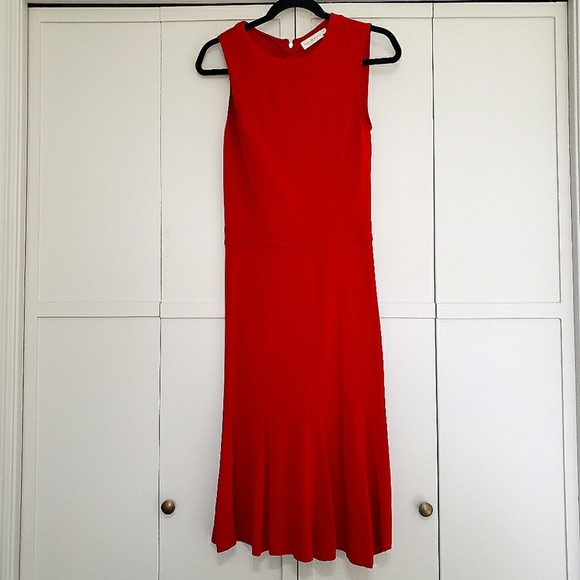Tory Burch Dresses & Skirts - Tory Burch Sheath Dress Deeann Holiday Red Jersey Fluted Hem Size XS